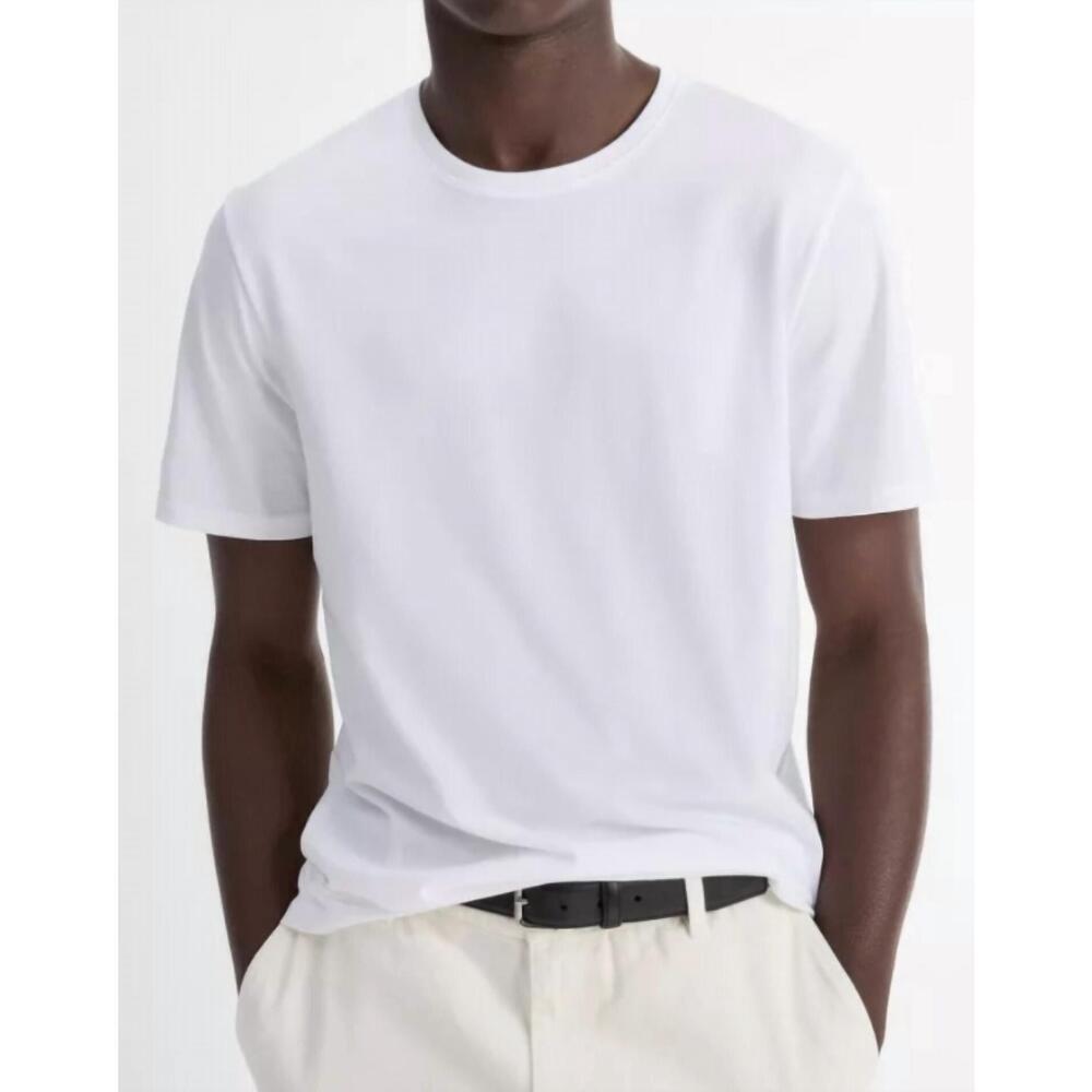 NEW VINCE garment dye short sleeve crew t-shirt in optic white